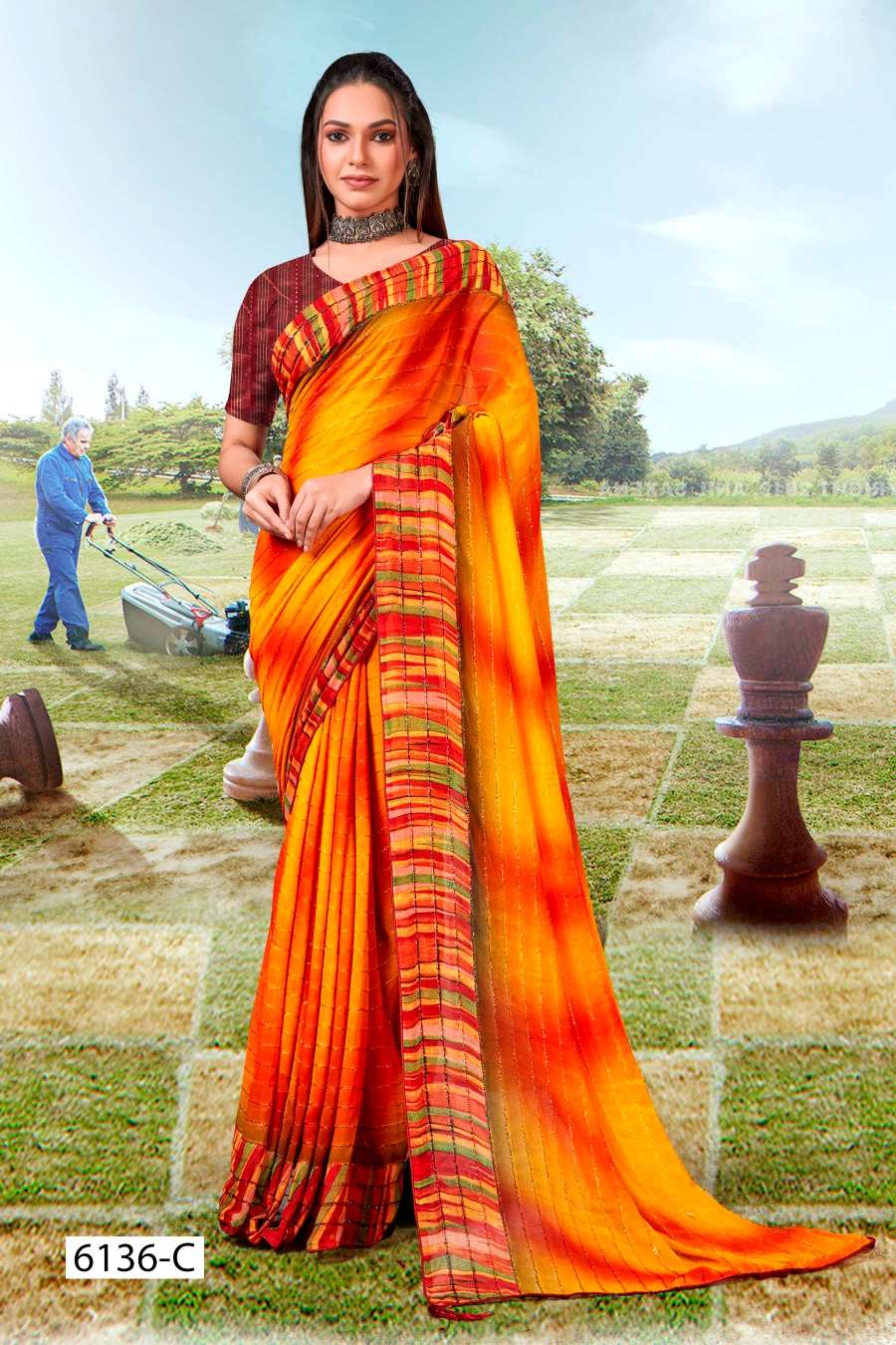 PENCIL INDER SILK MILLS Saree Wholesale catalog