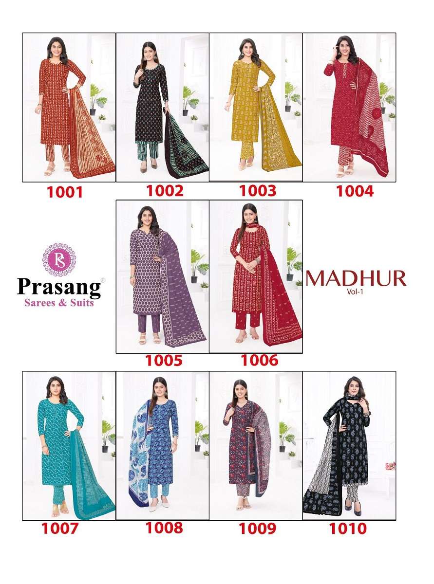 Prasang Madhur Vol 1 Cotton Printed Dress Material Wholesale catalog