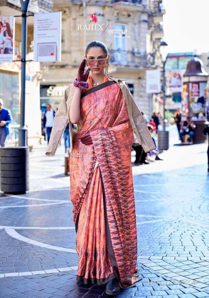 Rajtex Klora Digital Printed Satin Crepe Saree Wholesale catalog
