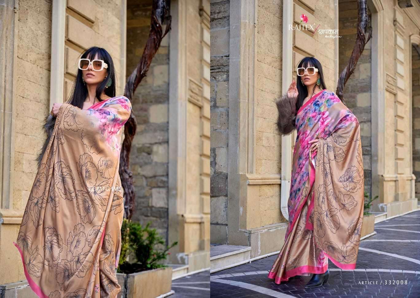 Rajtex Klora Digital Printed Satin Crepe Saree Wholesale catalog