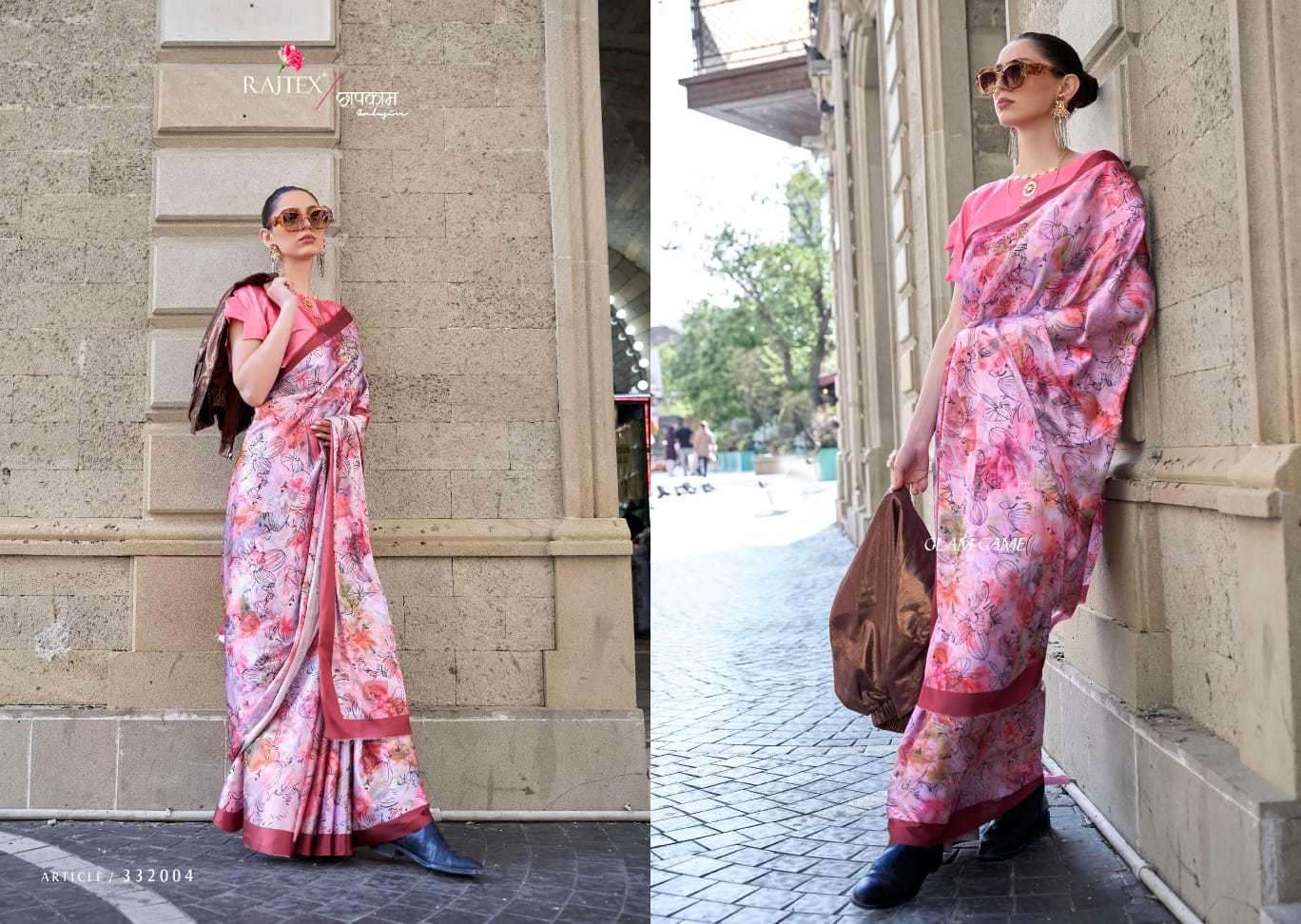 Rajtex Klora Digital Printed Satin Crepe Saree Wholesale catalog