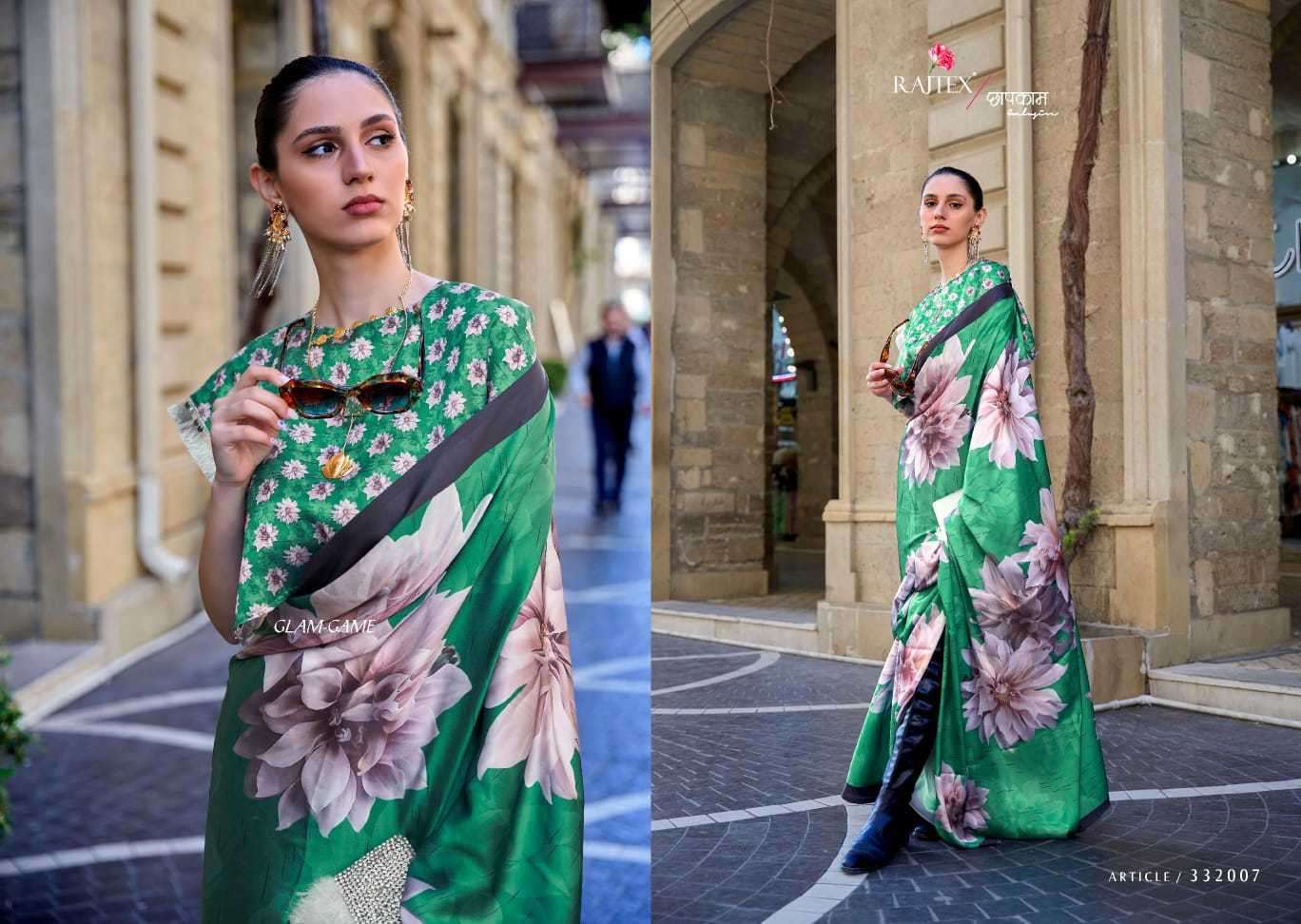Rajtex Klora Digital Printed Satin Crepe Saree Wholesale catalog