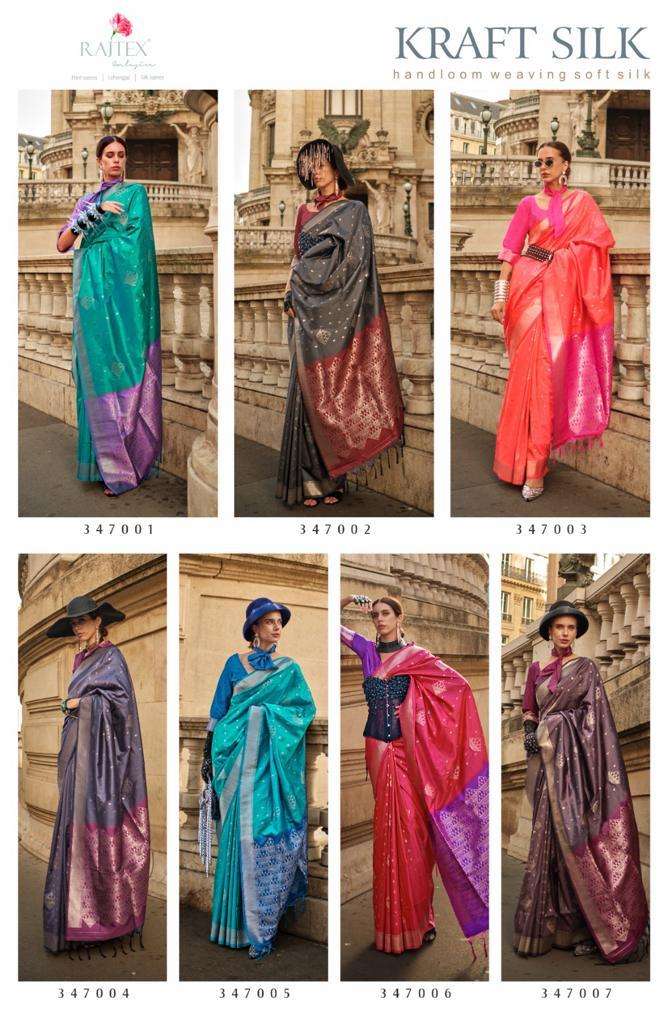 Rajtex Kraft Silk Handloom Weaving Saree Wholesale catalog