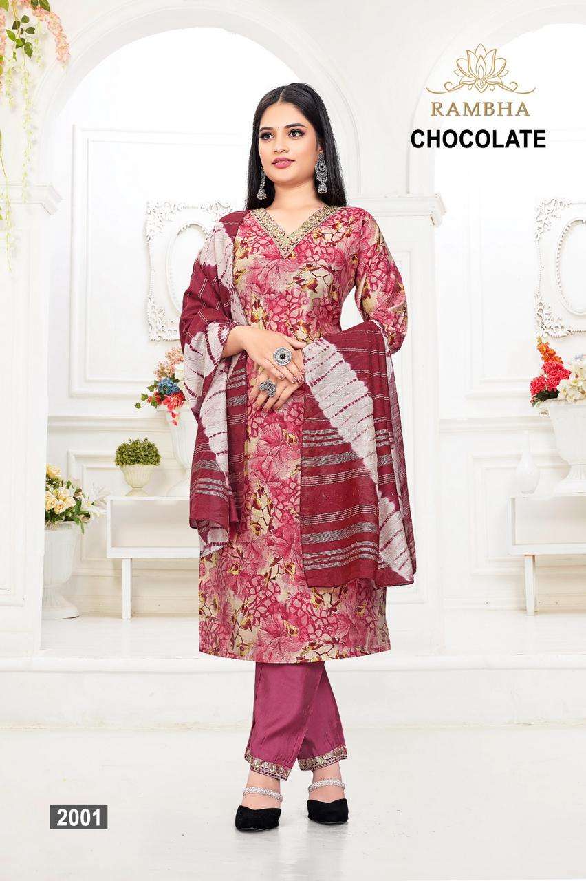 RAMBHA CHOCOLATE Vol - 2 STRAIGHT Kurti Wholesale catalog