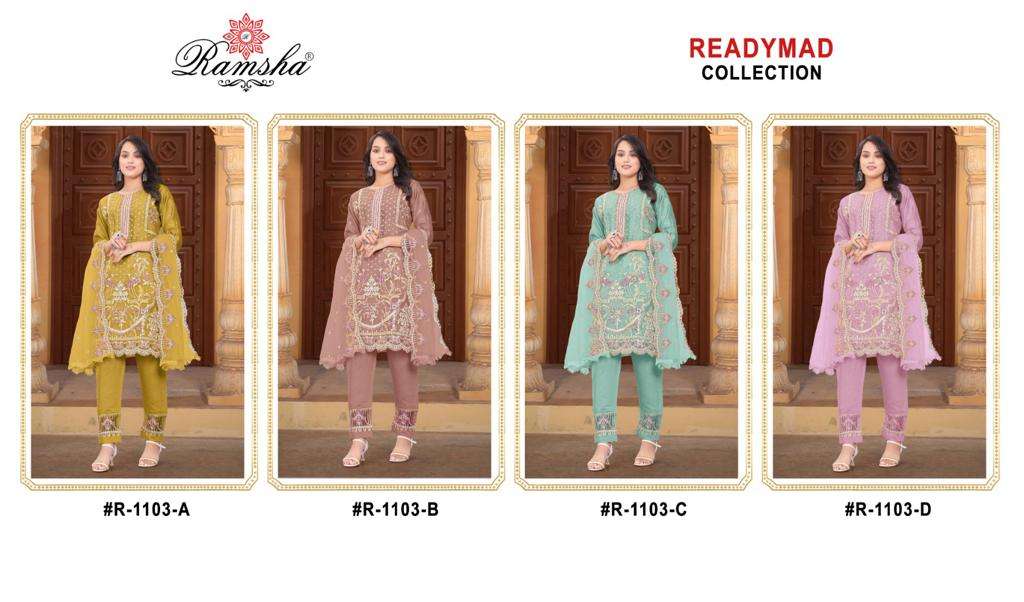 Ramsha R 1103 Organza Pakistani Suits Wholesale catalog