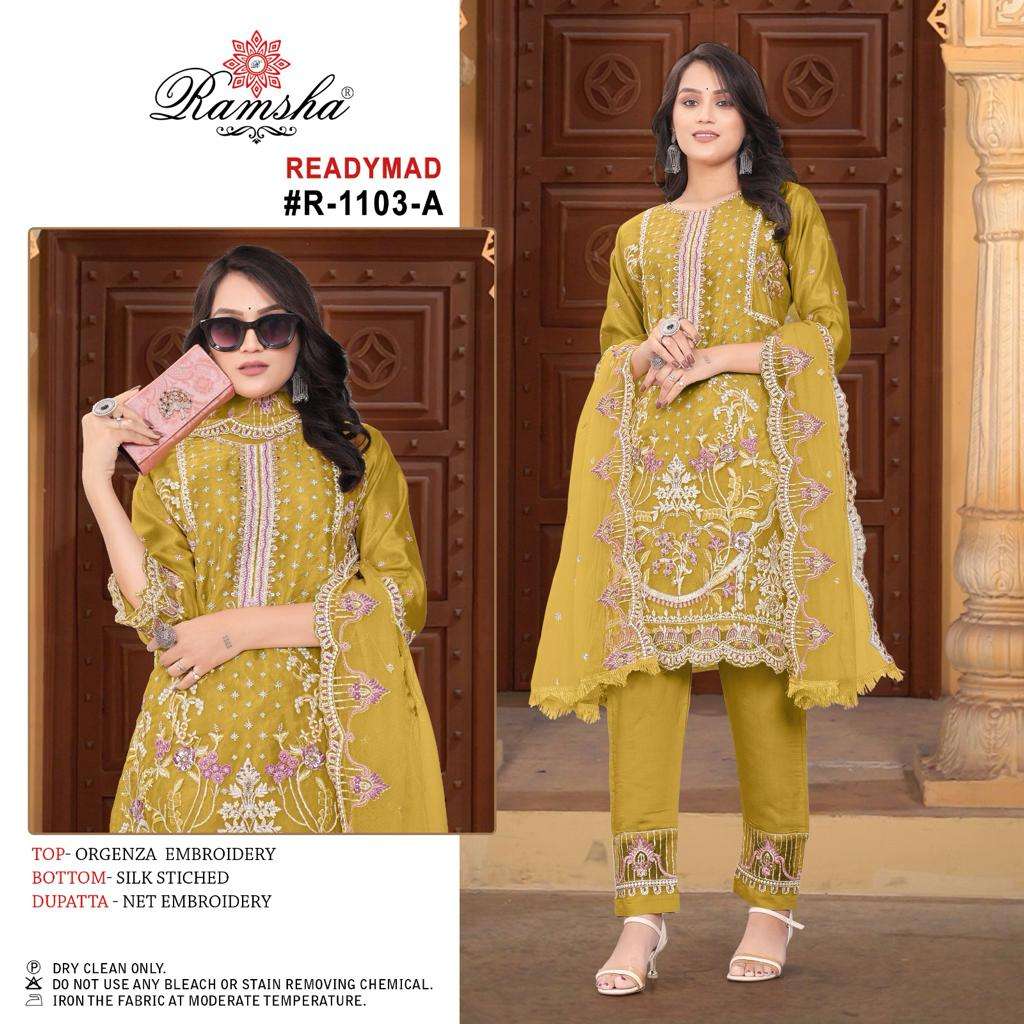 Ramsha R 1103 Organza Pakistani Suits Wholesale catalog