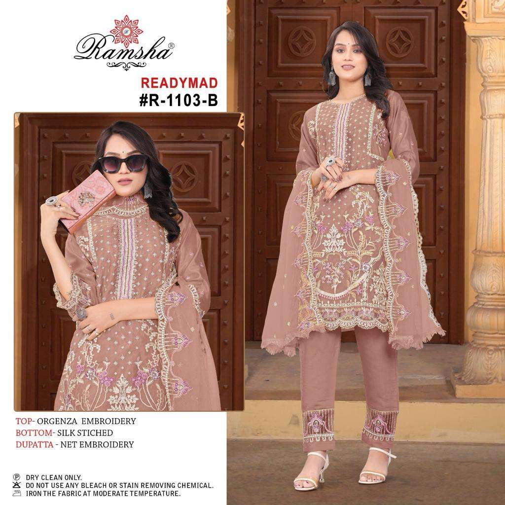 Ramsha R 1103 Organza Pakistani Suits Wholesale catalog
