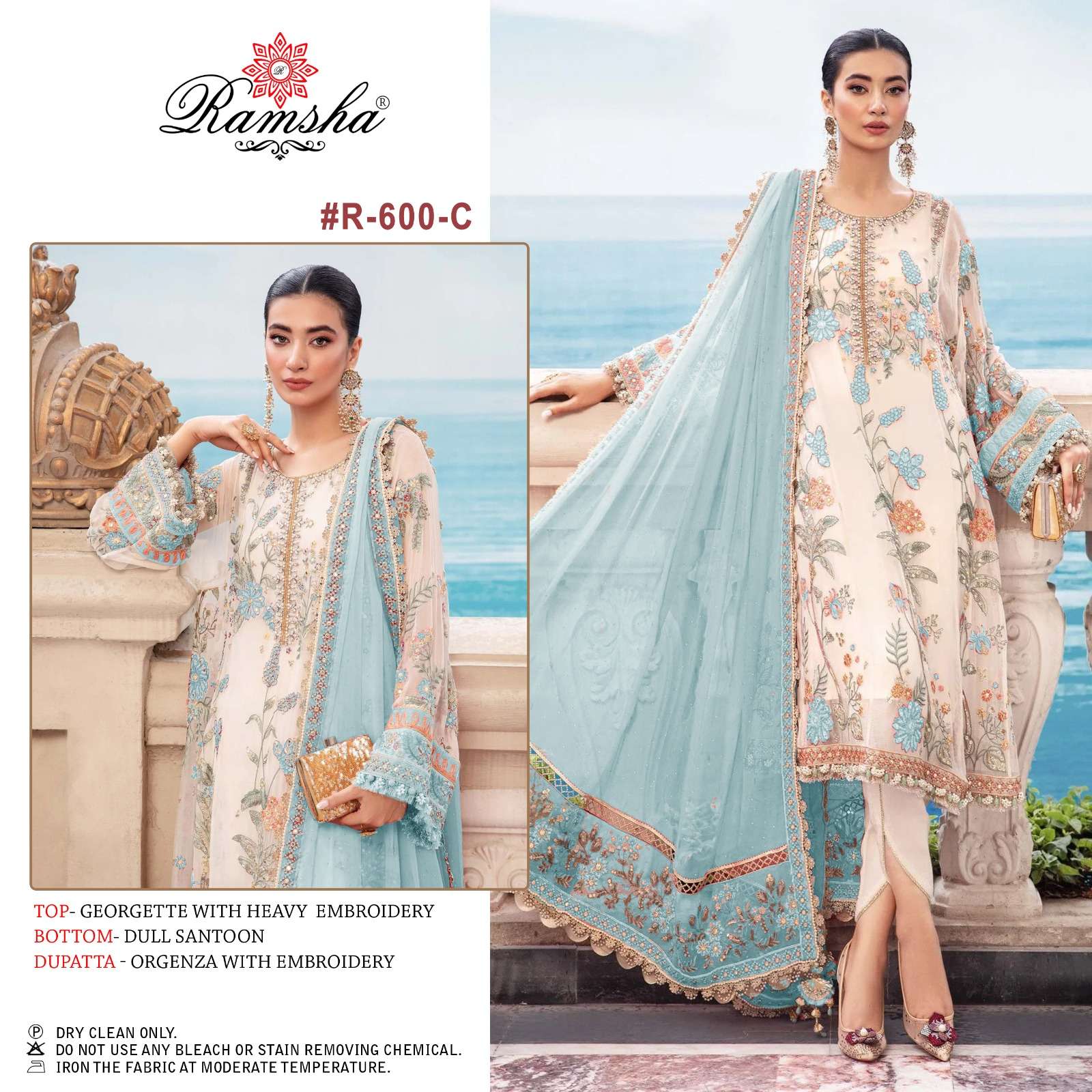Ramsha R 600 Nx Georgette Pakistani Suits Wholesale catalog