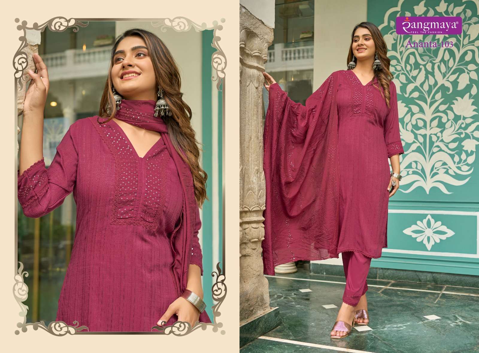 Rangmaya ANANTA Kurti with Pant with duppata Wholesale catalog