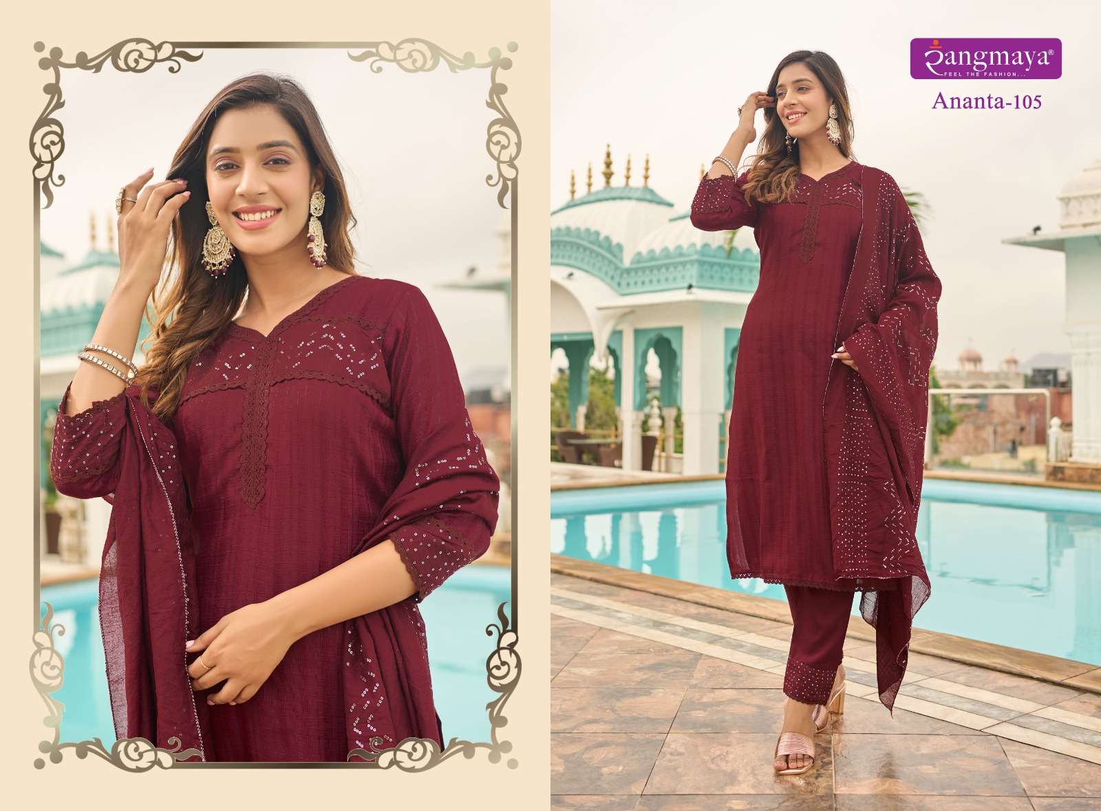 Rangmaya ANANTA Kurti with Pant with duppata Wholesale catalog