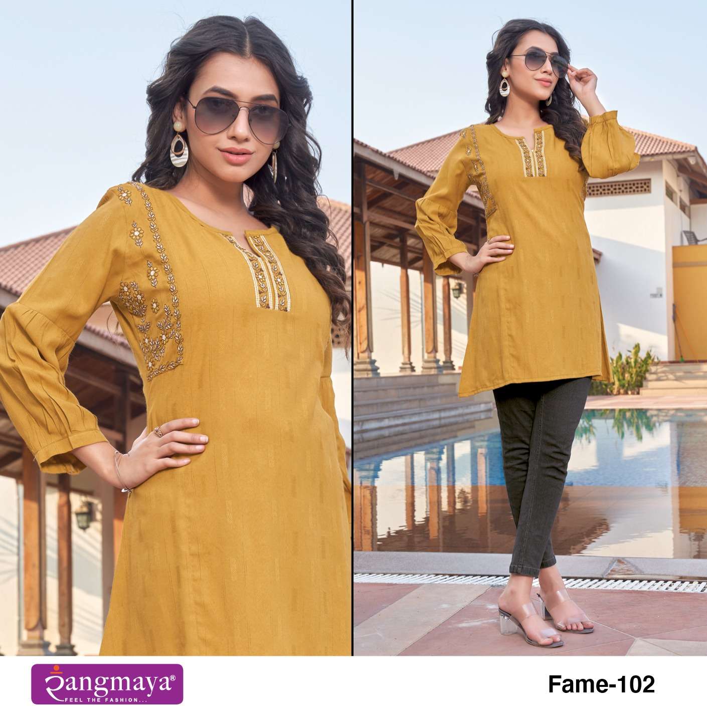 Rangmaya FAME  Short Tops Kurti Wholesale catalog