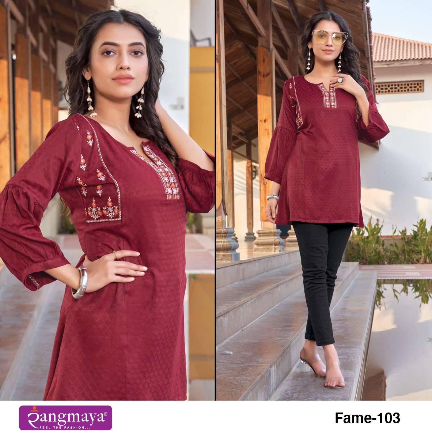 Rangmaya FAME  Short Tops Kurti Wholesale catalog