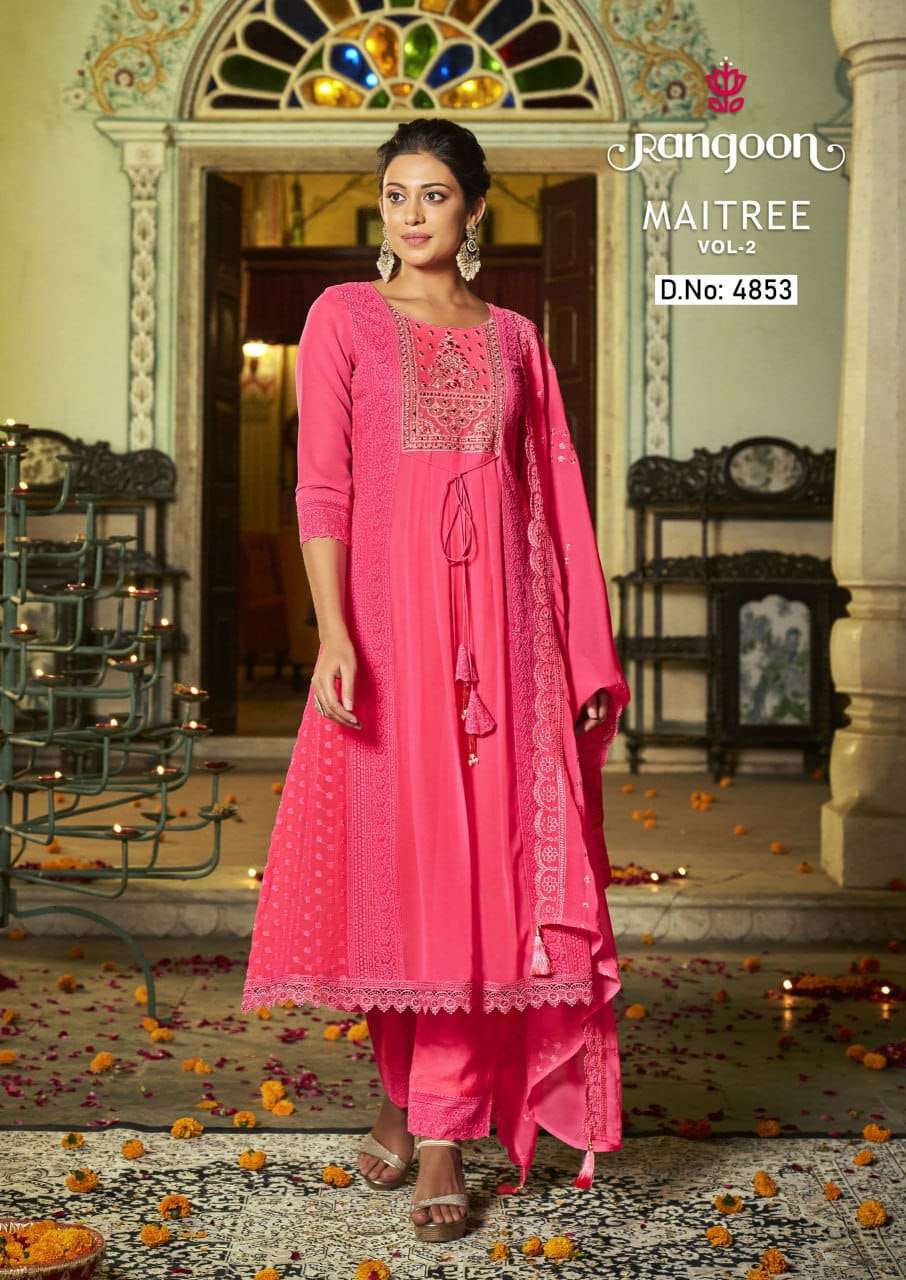 Rangoon Maitree Vol 2 Georgette Kurti Wholesale catalog