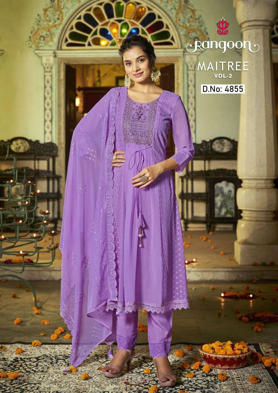 Rangoon Maitree Vol 2 Georgette Kurti Wholesale catalog