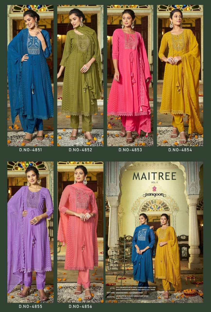 Rangoon Maitree Vol 2 Georgette Kurti Wholesale catalog