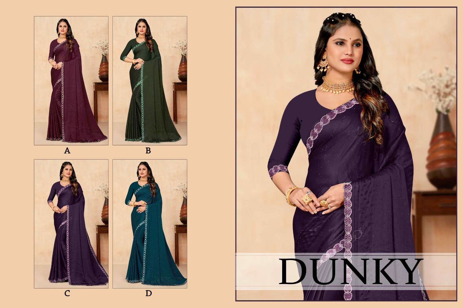 Ronisha DUNKY DESIGNER  Saree Wholesale catalog