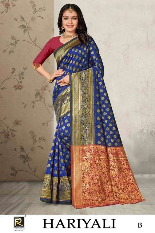 Ronisha Hariyali Banarasi Designer Premium Silk Saree Wholesale catalog
