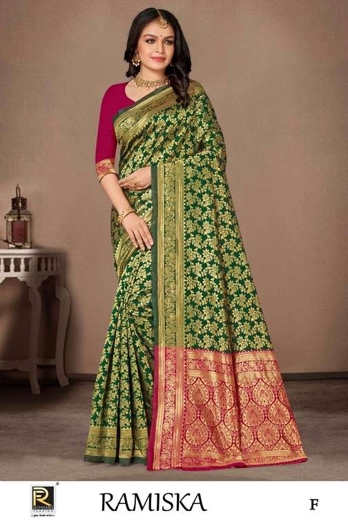 Ronisha Ramiska Banarasi Designer Premium Silk Saree Wholesale catalog