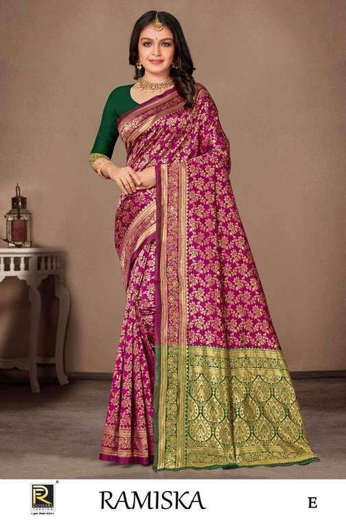 Ronisha Ramiska Banarasi Designer Premium Silk Saree Wholesale catalog