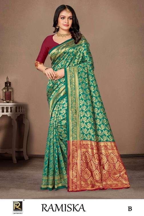 Ronisha Ramiska Banarasi Designer Premium Silk Saree Wholesale catalog