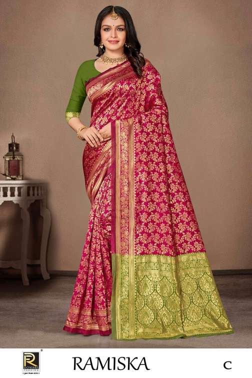 Ronisha Ramiska Banarasi Designer Premium Silk Saree Wholesale catalog