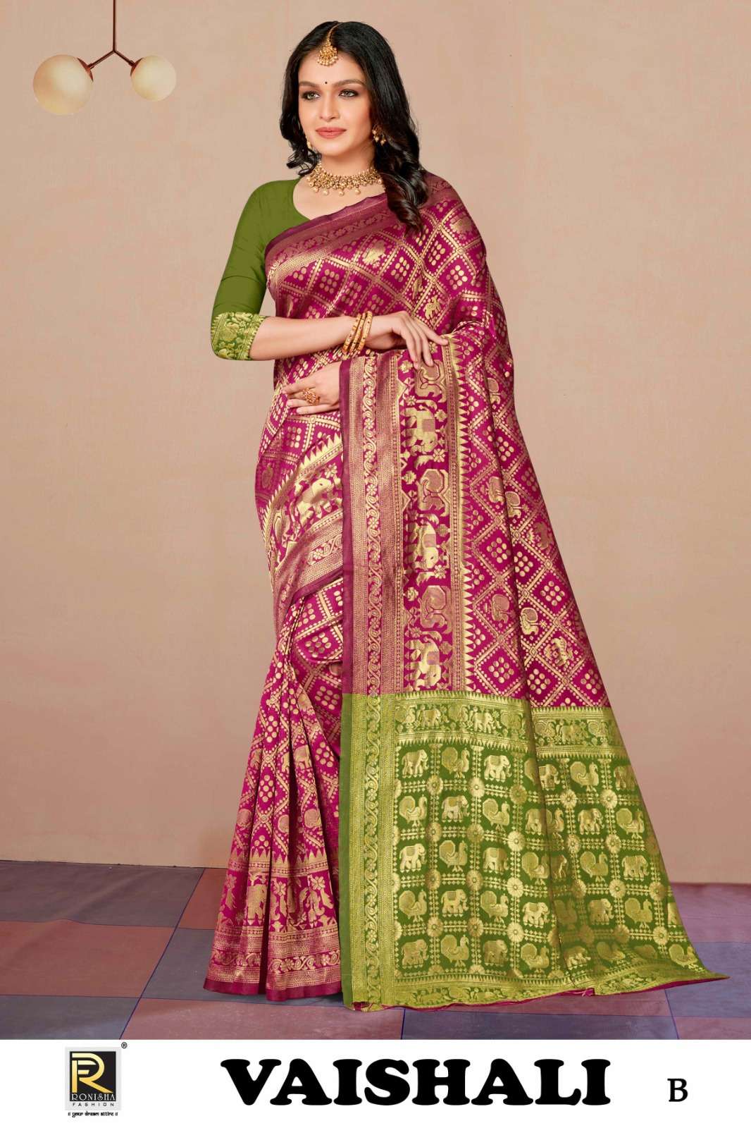 Ronisha Vaishali Banarasi Silk Fancy Designer Silk Saree Wholesale catalog