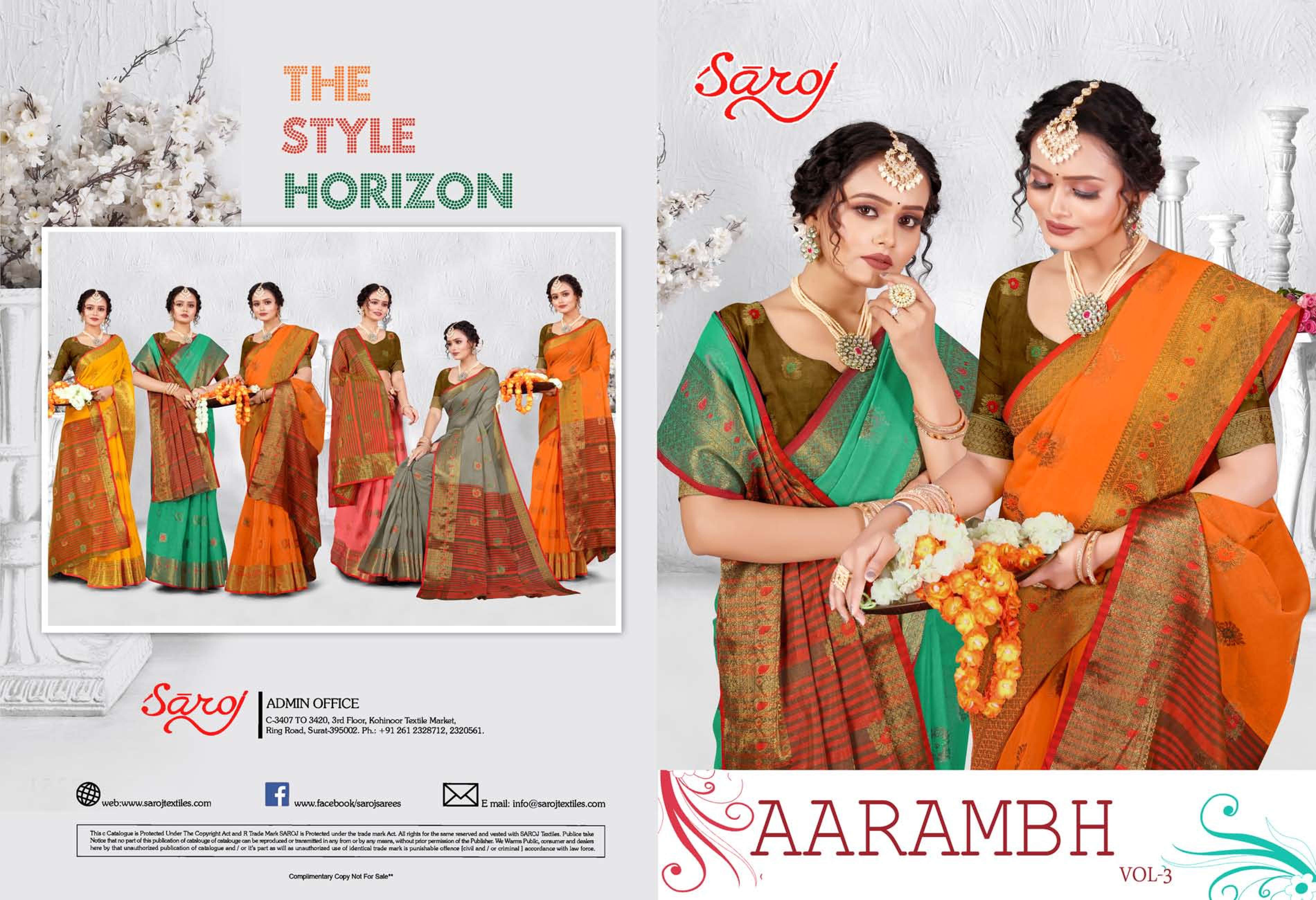 Saroj Aarabham Vol - 3 Soft cotton Wholesale catalog    