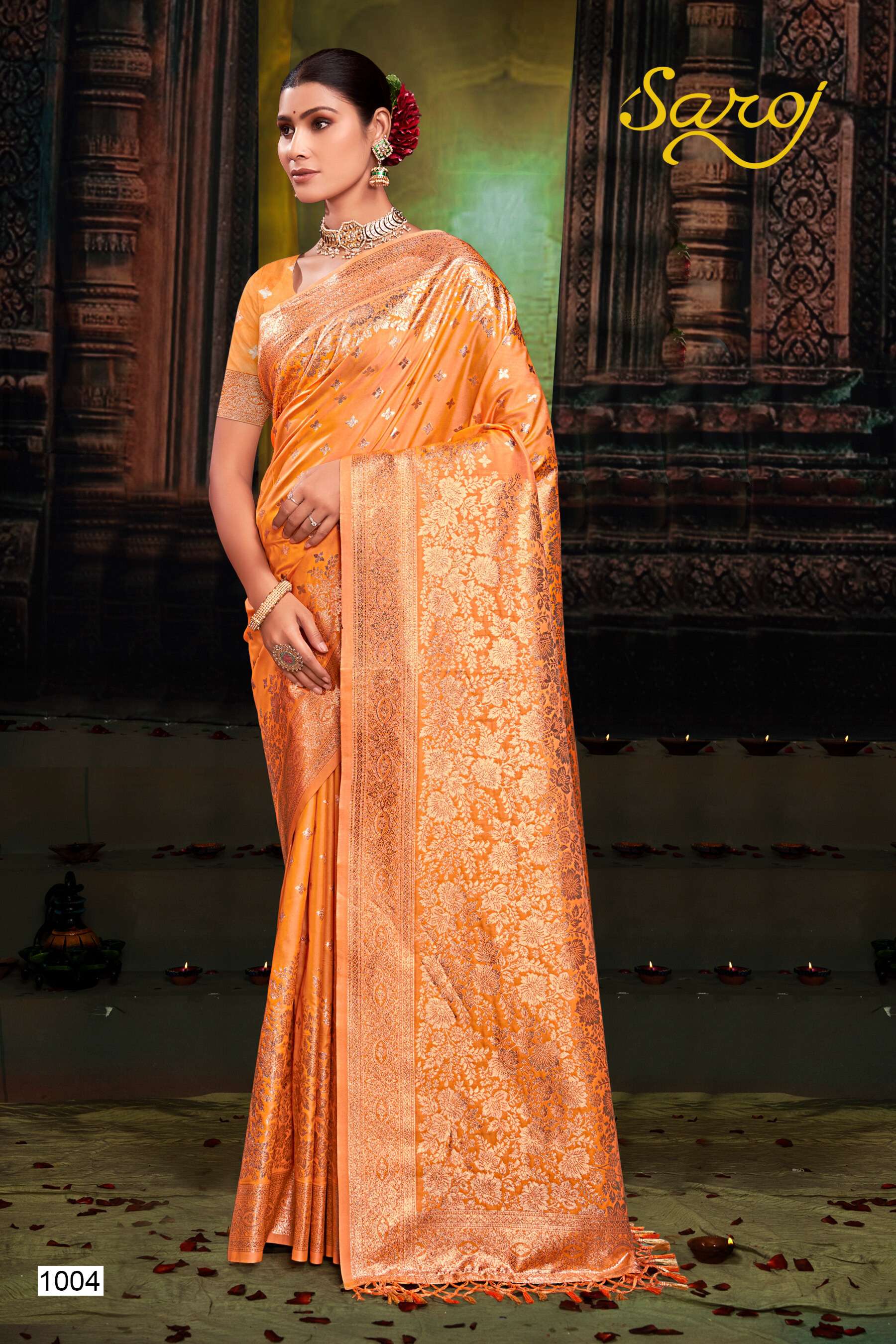 Saroj  Amrut Vol - 4 50*600 soft silk saree Saree Wholesale catalog    