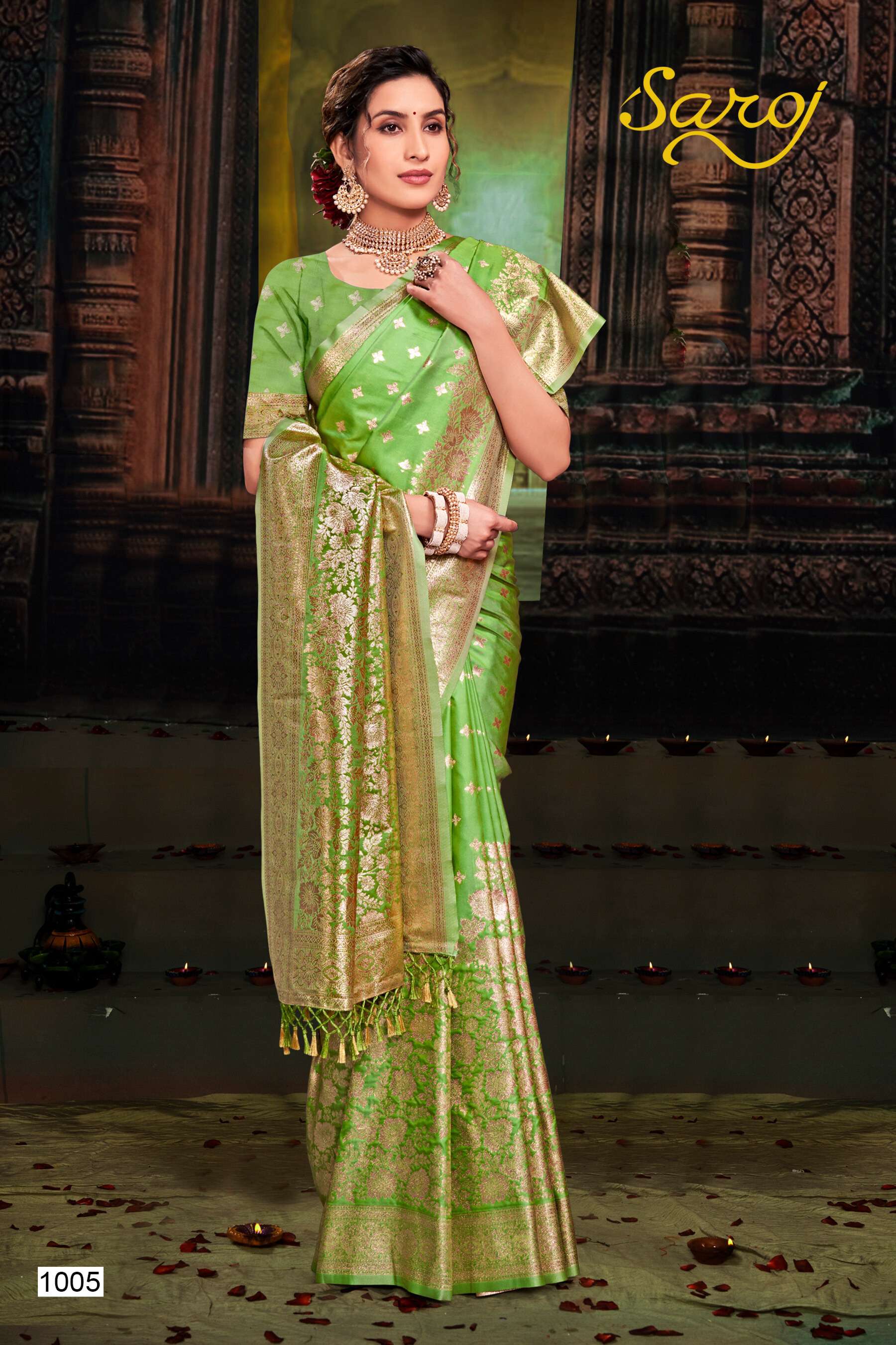 Saroj  Amrut Vol - 4 50*600 soft silk saree Saree Wholesale catalog    