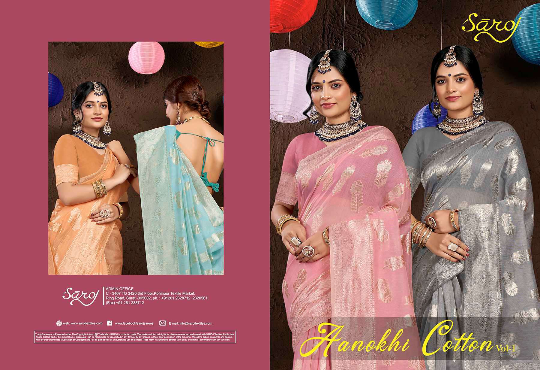 Saroj  Anokhi Cotton Vol - 1 Soft cotton Saree  Saree Wholesale catalog  