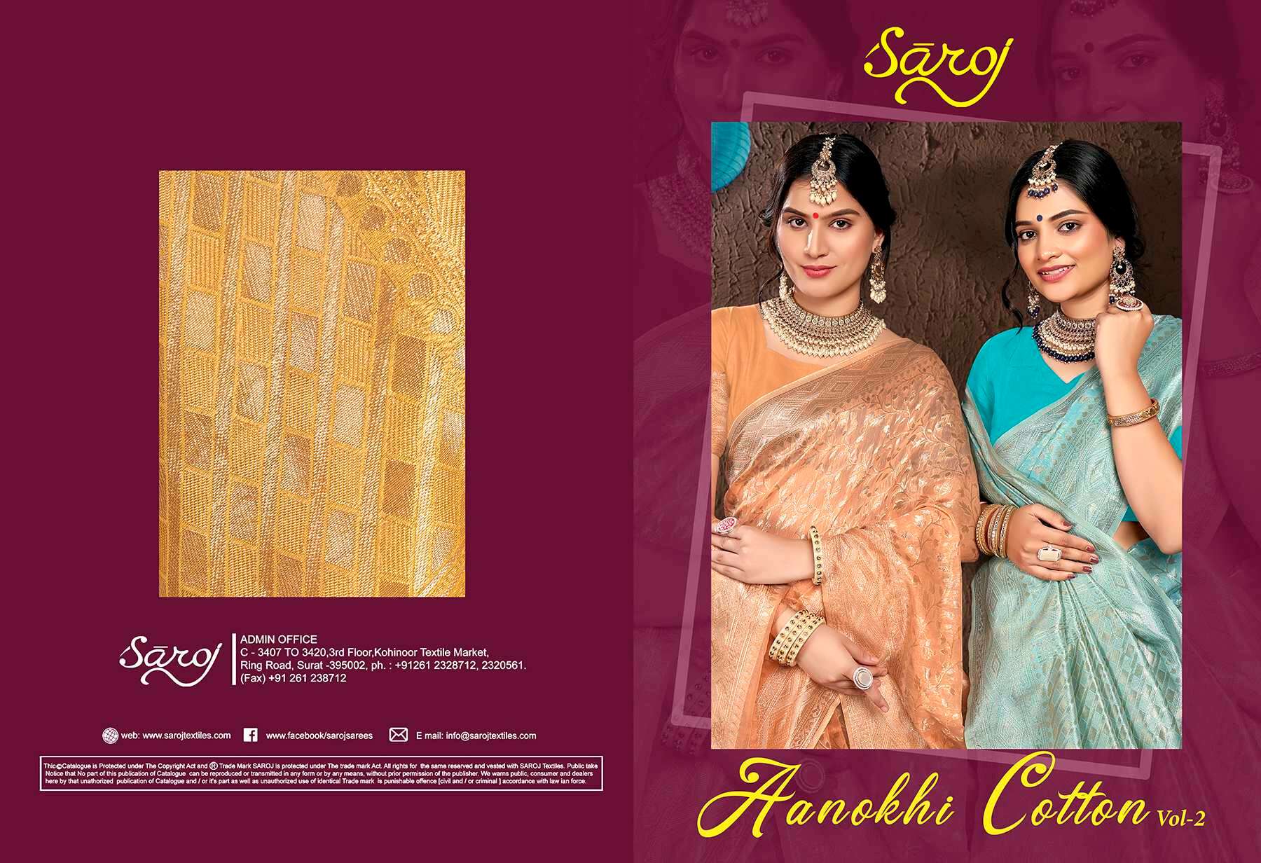 Saroj  Anokhi Cotton Vol - 2 Soft cotton Saree  Saree Wholesale catalog  