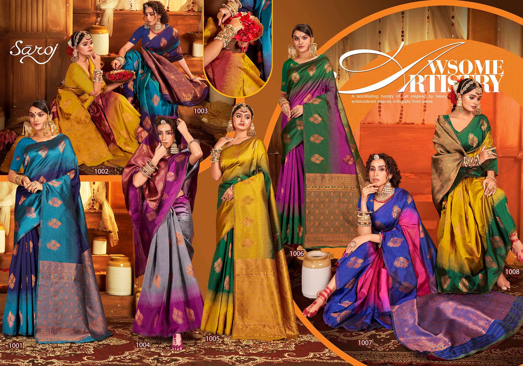 Saroj  Anushka shree vol.3 Soft Silk saree Wholesale catalog   