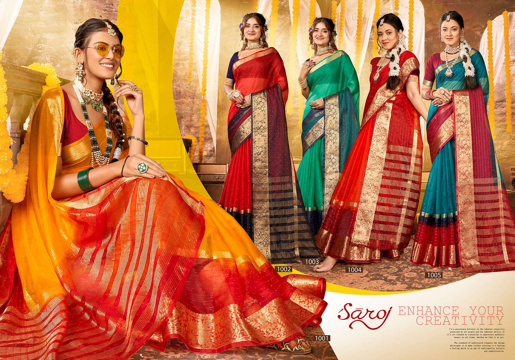 Saroj Jasleen organza  saree Saree Wholesale catalog    