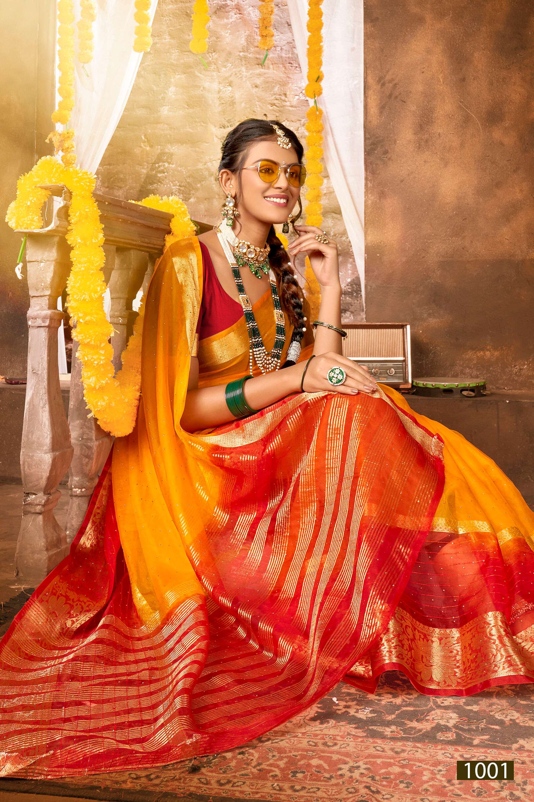 Saroj Jasleen organza  saree Saree Wholesale catalog    