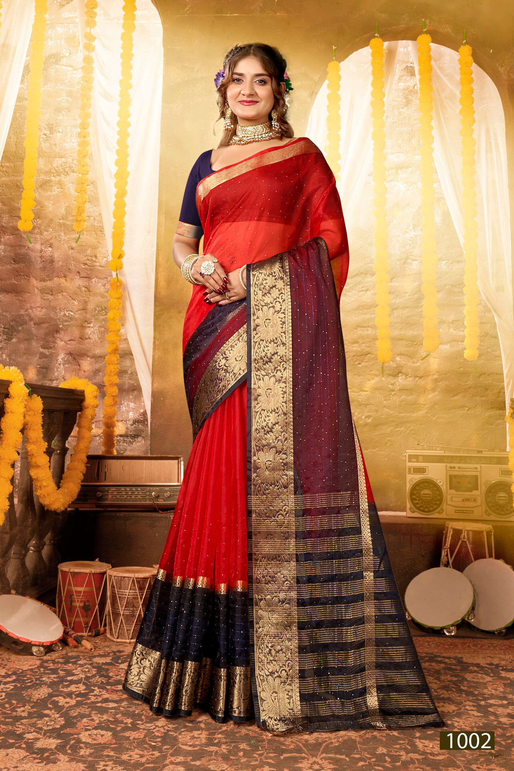 Saroj Jasleen organza  saree Saree Wholesale catalog    
