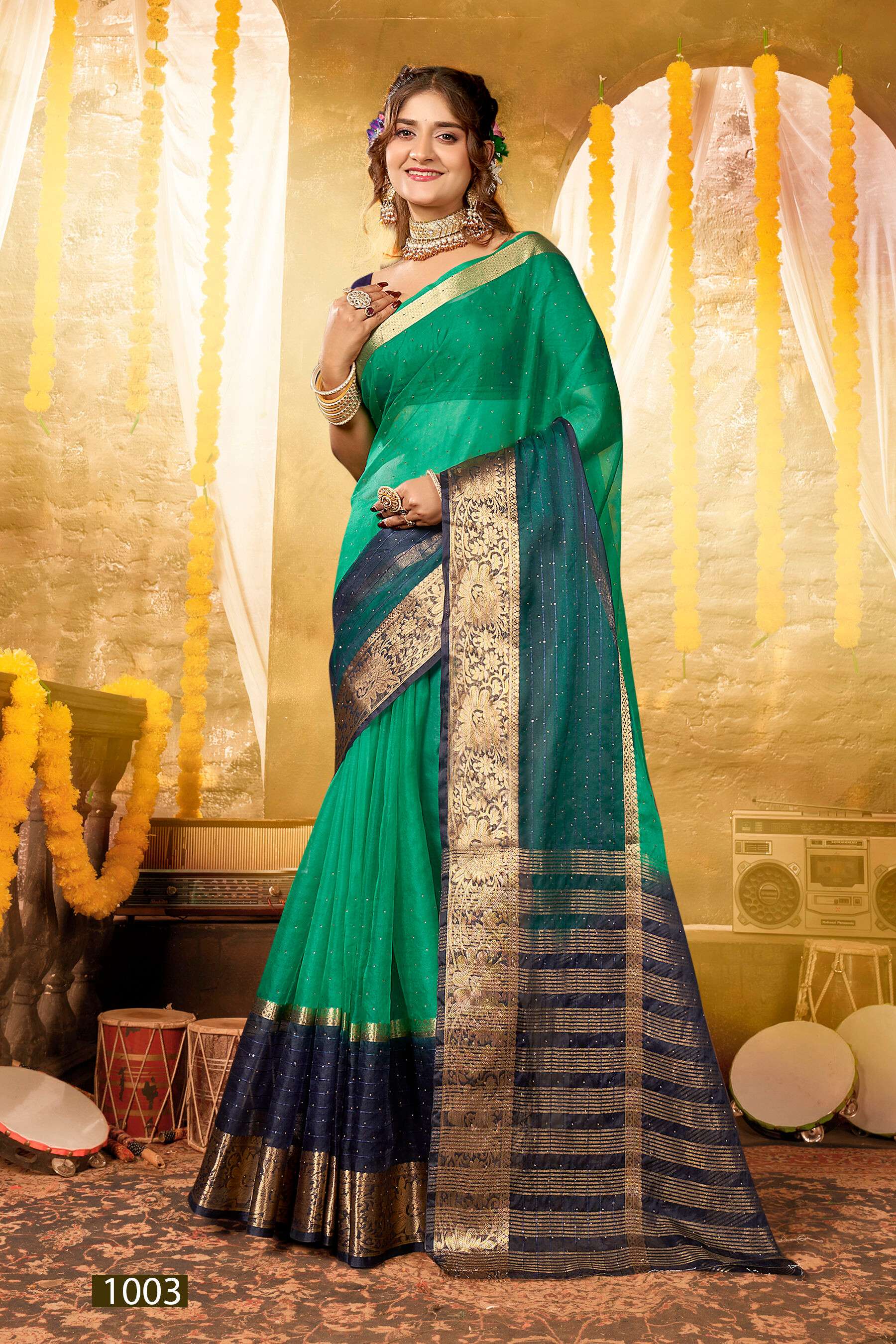 Saroj Jasleen organza  saree Saree Wholesale catalog    