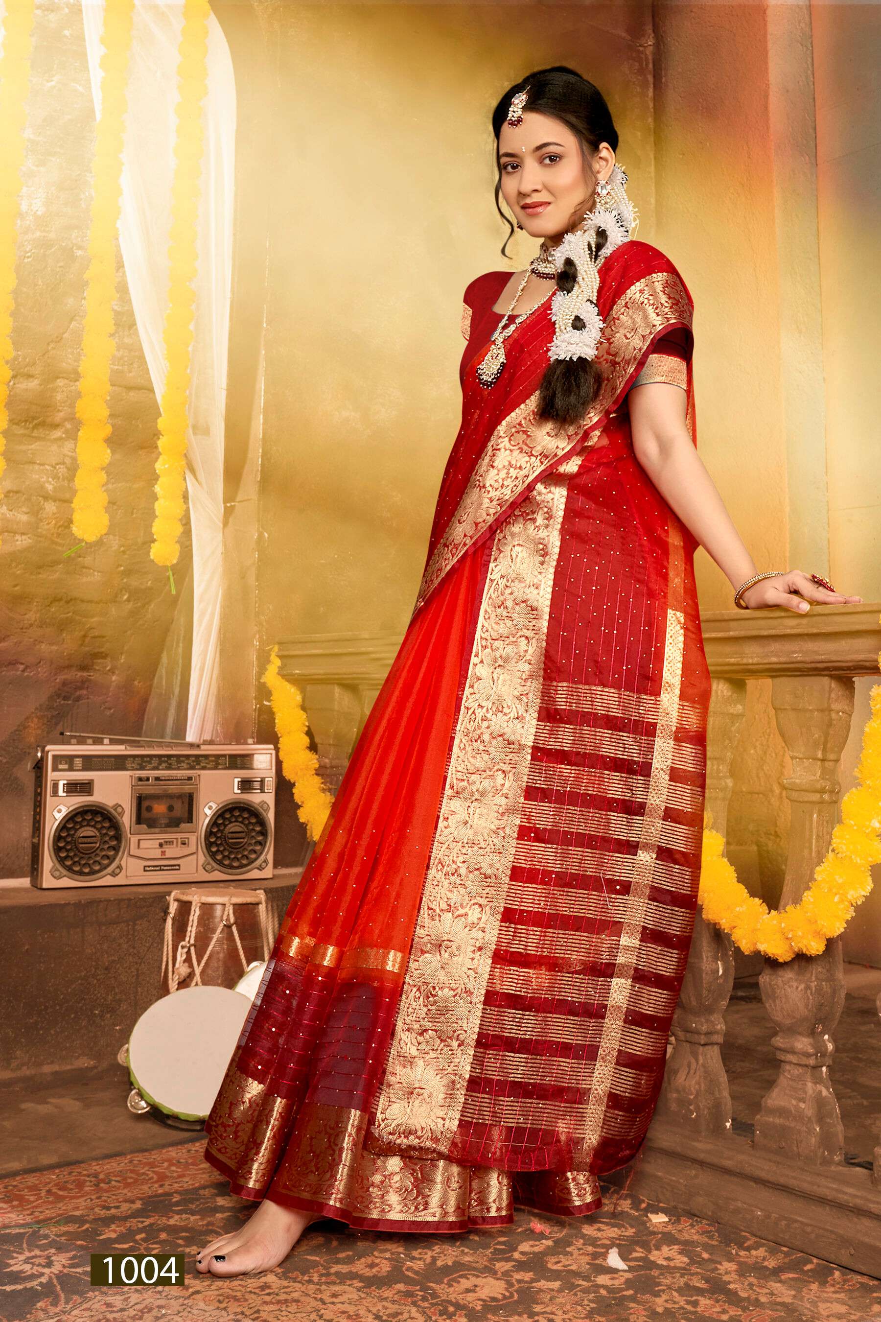 Saroj Jasleen organza  saree Saree Wholesale catalog    