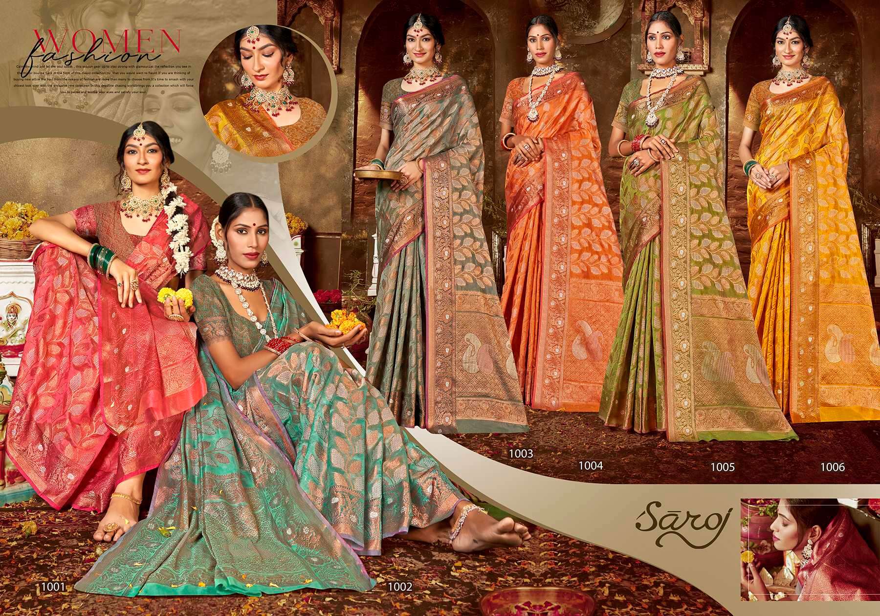 Saroj  Kundan Vol - 1 Soft organza Saree Wholesale catalog    