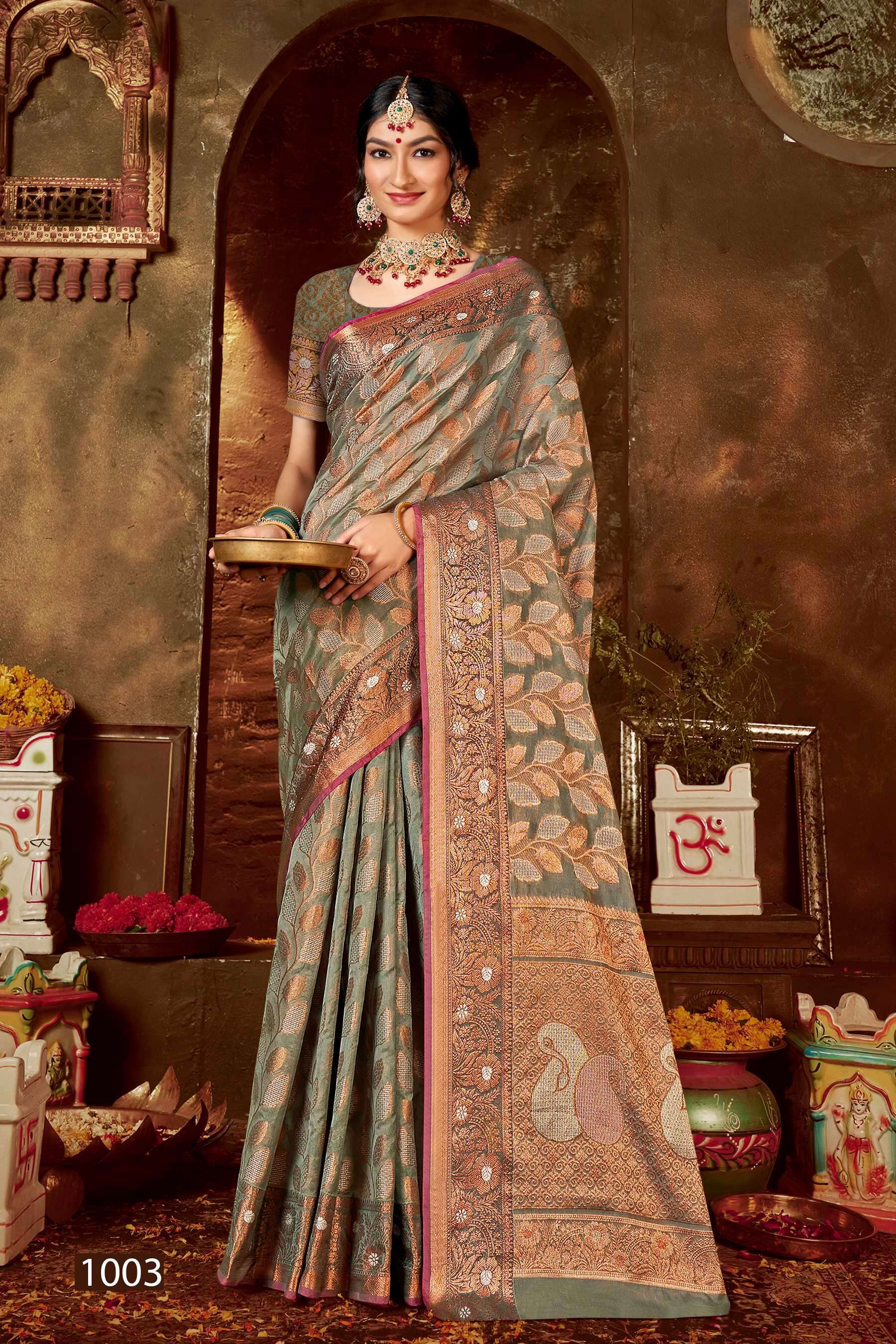 Saroj  Kundan Vol - 1 Soft organza Saree Wholesale catalog    