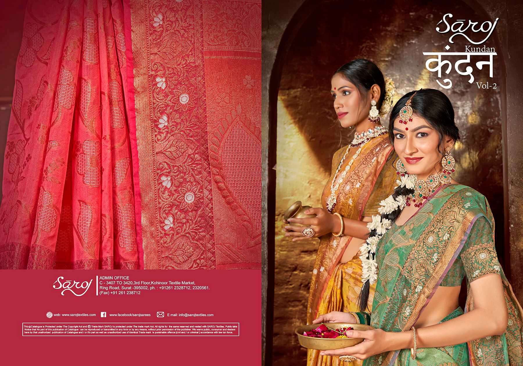 Saroj  Kundan Vol - 2 Soft  Organza  Saree Wholesale catalog  