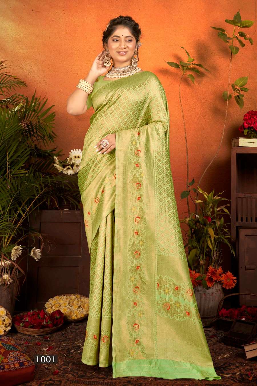 Saroj Maharani designer soft  silk mina weaving saree wholesale catalog