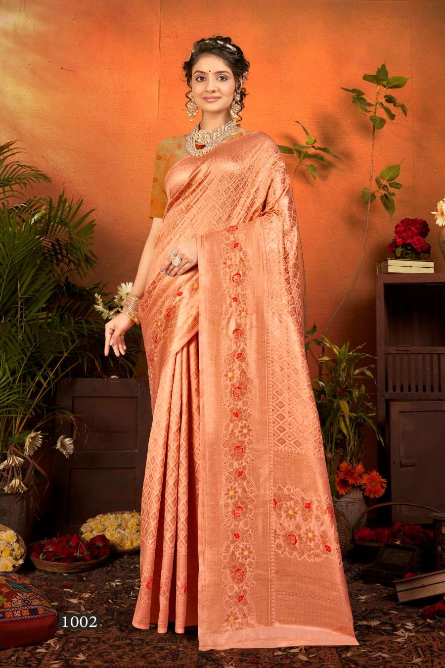 Saroj Maharani designer soft  silk mina weaving saree wholesale catalog