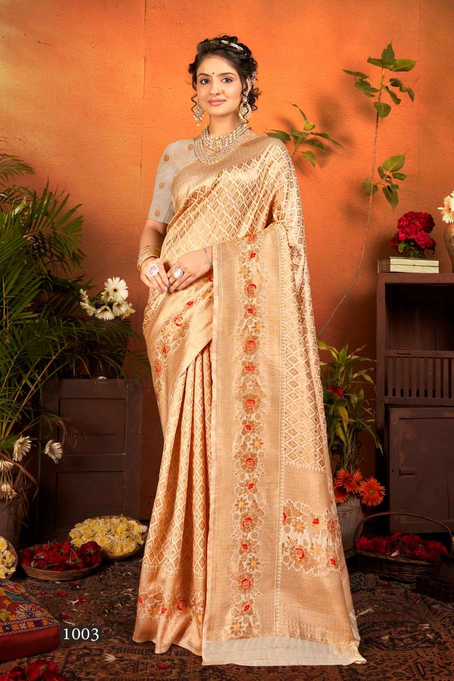 Saroj Maharani designer soft  silk mina weaving saree wholesale catalog