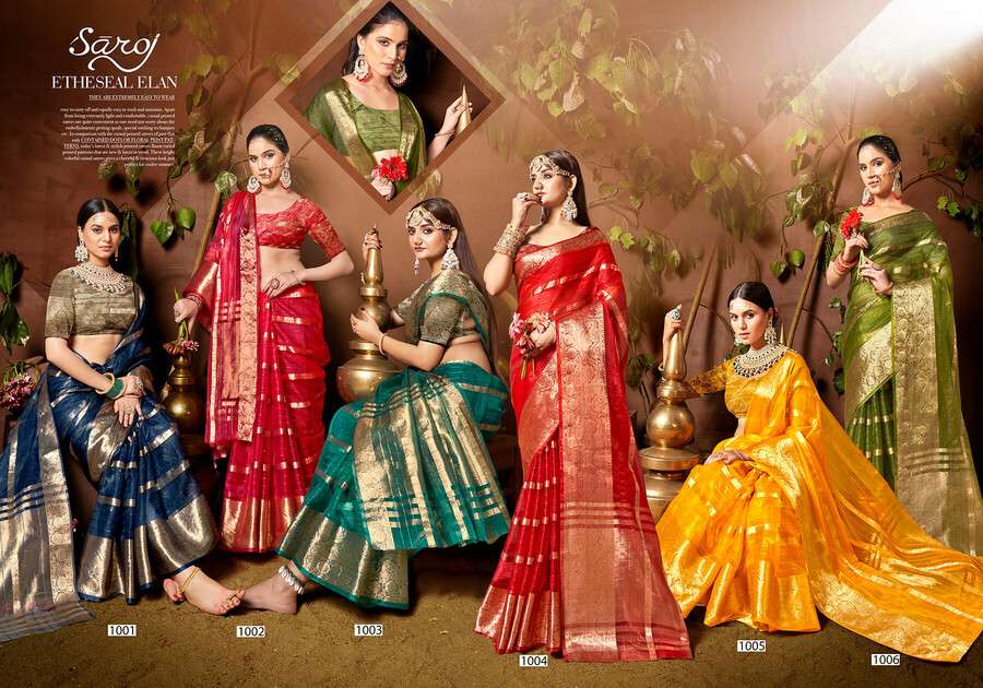 Saroj Nimarrana Vol - 1 Organza silk saree Saree Wholesale catalog    