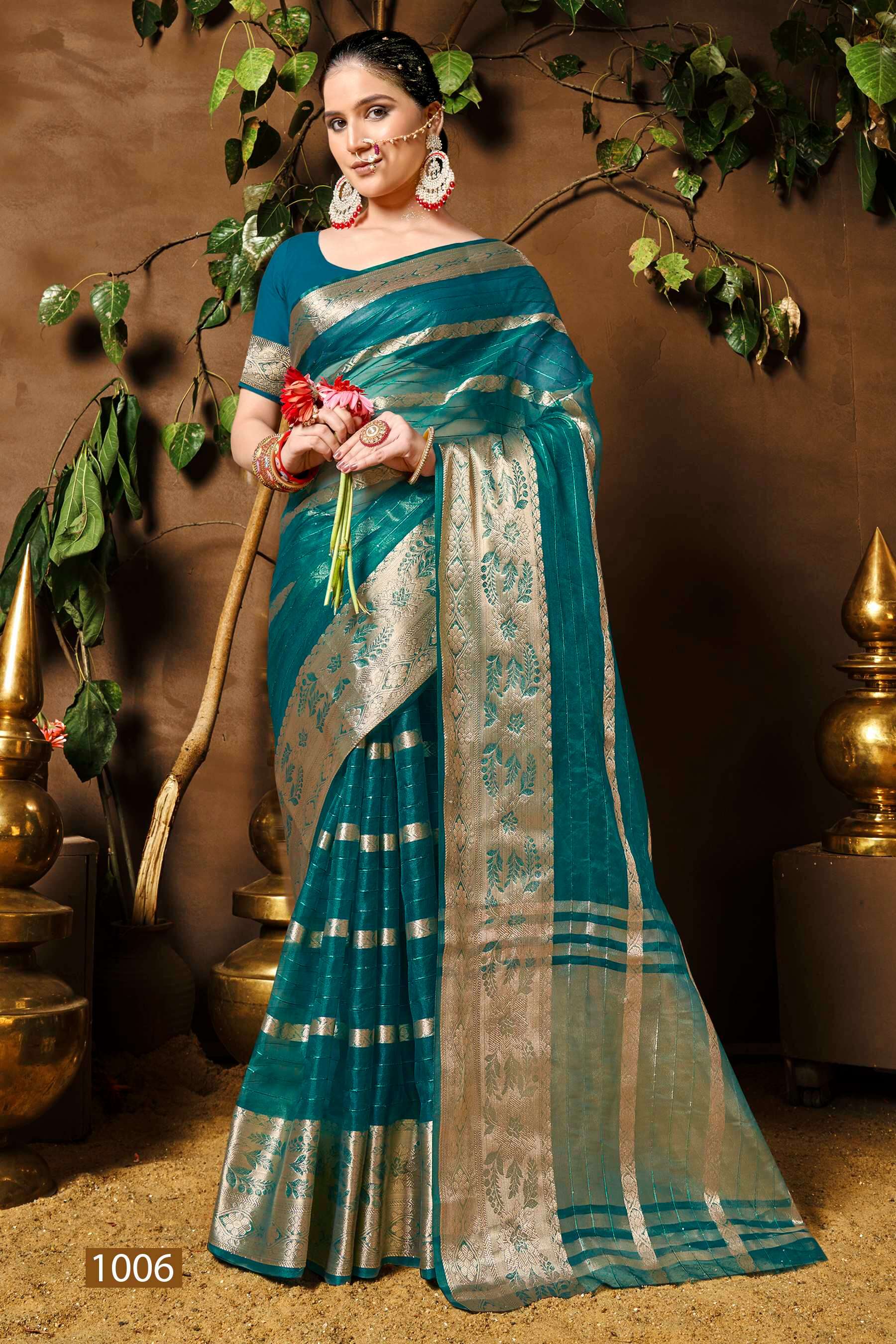 Saroj Nimarrana Vol - 3 Organza silk saree  Saree Wholesale catalog  