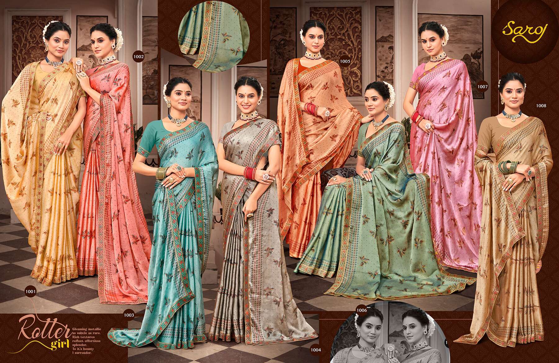 Saroj Pepsi Vol - 2 Moss chiffon saree wholesale catalog