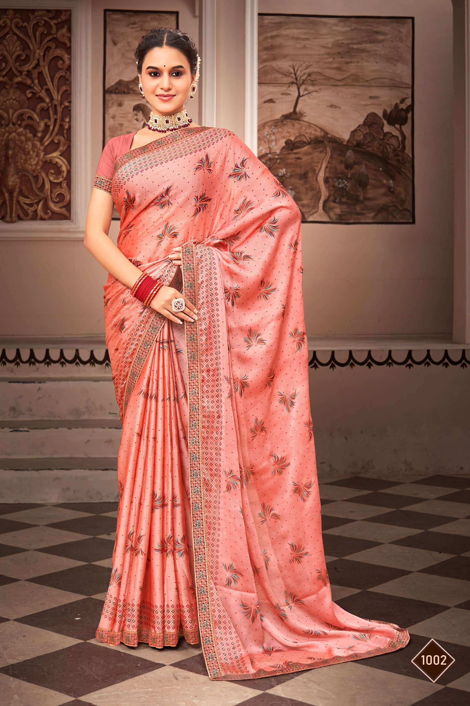 Saroj Pepsi Vol - 2 Moss chiffon saree wholesale catalog