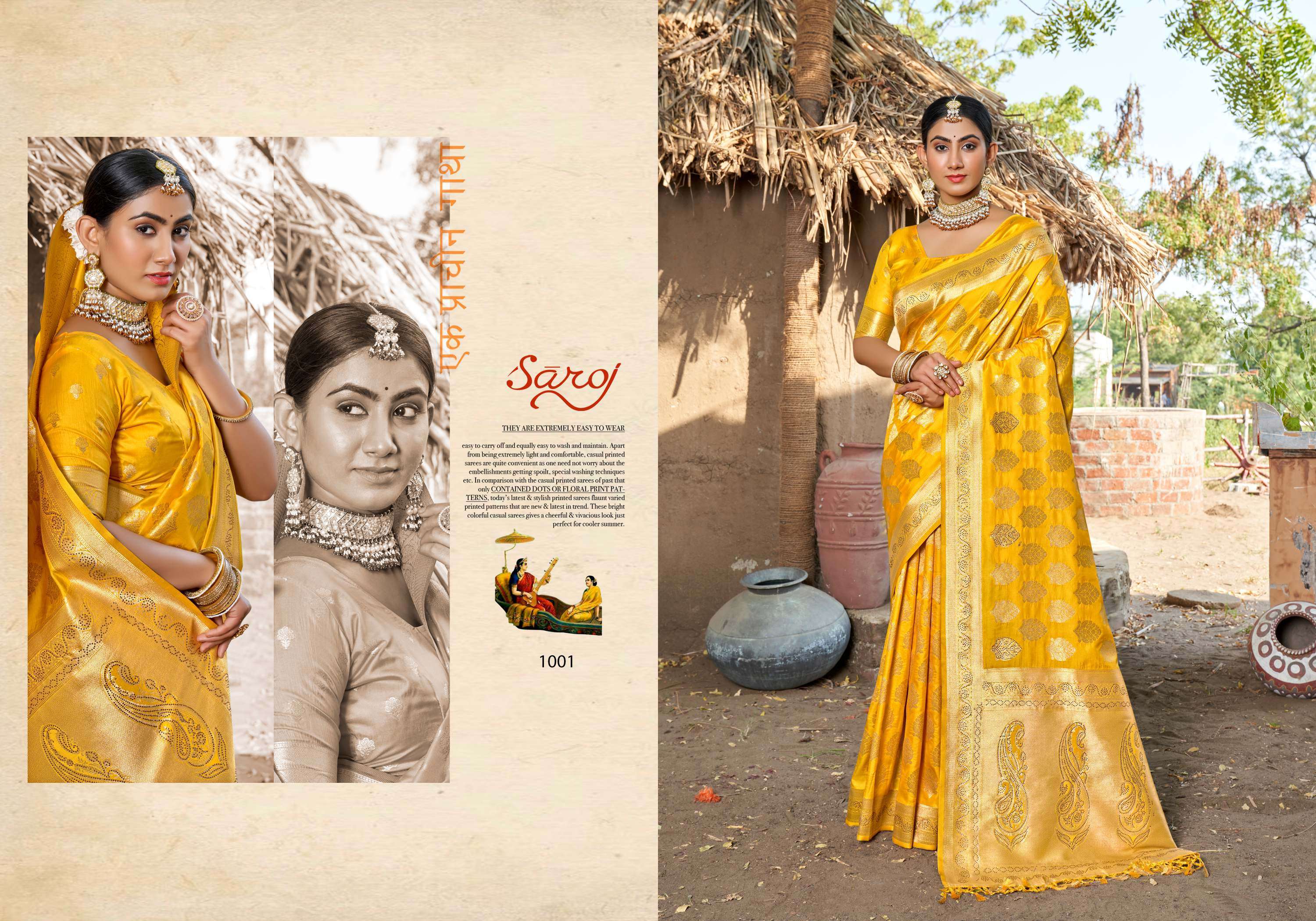 Saroj  RangatVol - 3 Heavy 50*600 with Heavy swaroski work and tassels Saree Wholesale catalog  