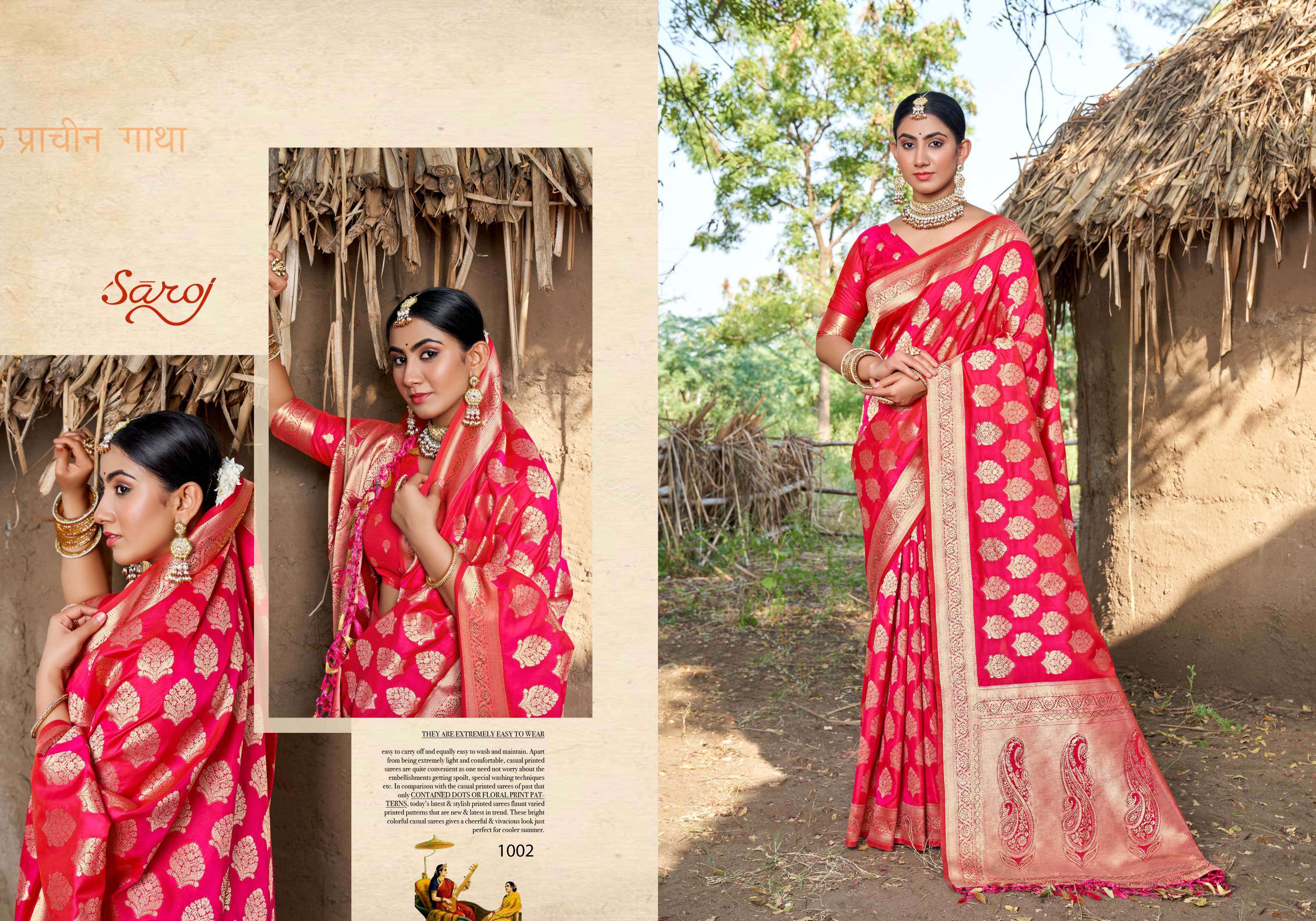 Saroj  RangatVol - 3 Heavy 50*600 with Heavy swaroski work and tassels Saree Wholesale catalog  