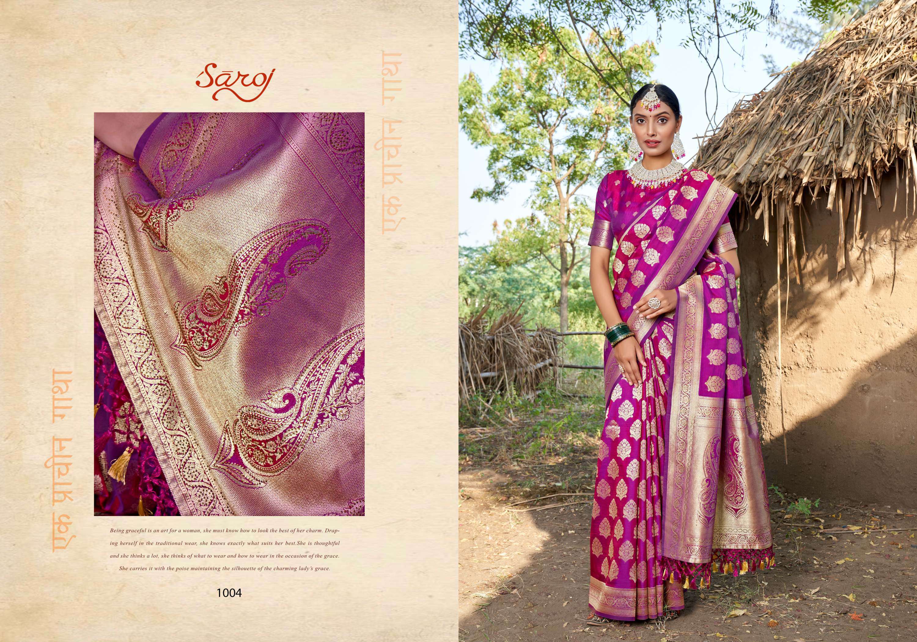 Saroj  RangatVol - 3 Heavy 50*600 with Heavy swaroski work and tassels Saree Wholesale catalog  